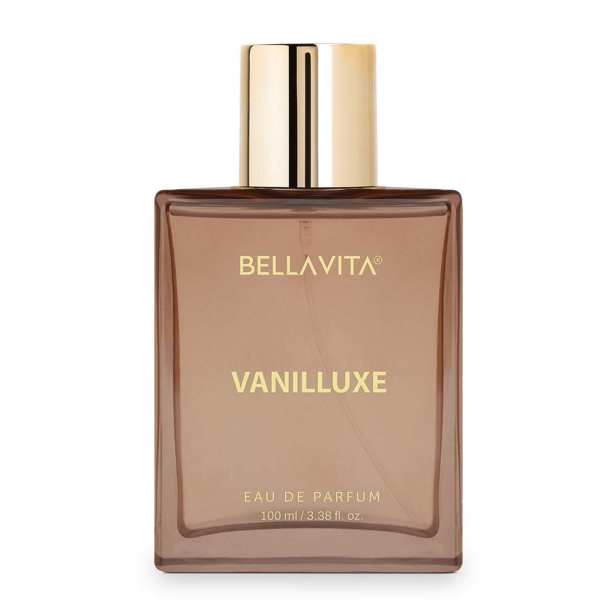 Bellavita Vanilluxe eau de parfum bottle on a white background