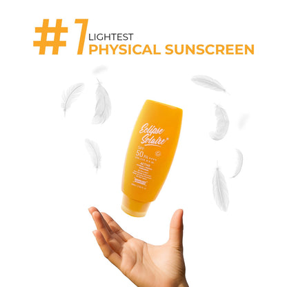 Eclipse Solaire Active Physical / Mineral Sunscreen SPF50 PA++++ | Clinically Tested | No White Cast | Broad Spectrum UVA/UVB & Blue Light Shield | Non-Greasy Sunscreen SPF 50 For All Skin Types – 60ml.