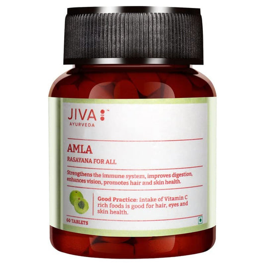 Jiva Amla Tablets 500mg | 100% Ayurvedic Tablets, Rich In Vitamin C - 60 Tablets (Pack Of 1)
