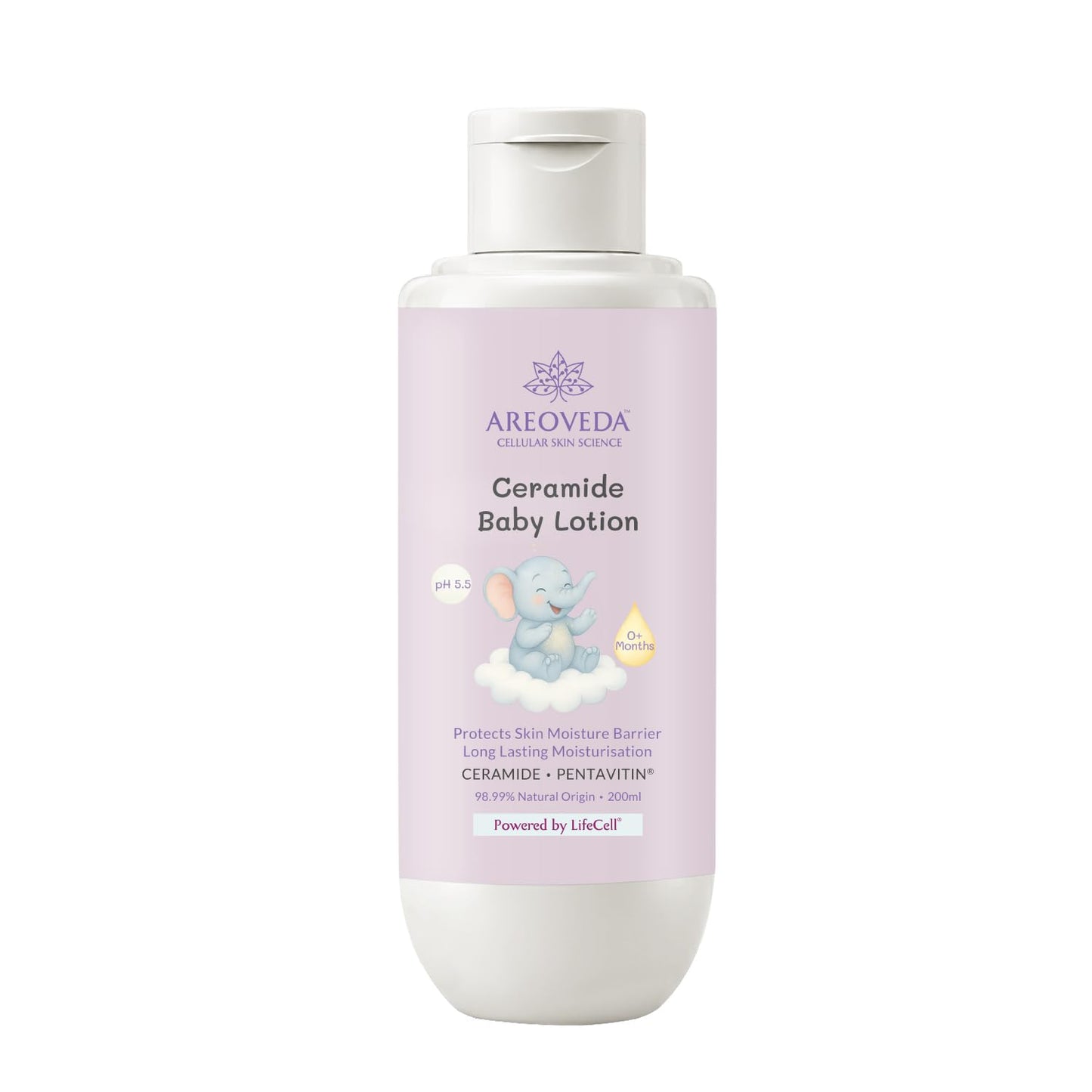 AreoVeda Ceramide Baby Lotion (200ml) | With Ceramides, PENTAVITIN® and Oats Extract | Long Lasting Hydration | Strengthens Skin Moisture Barrier