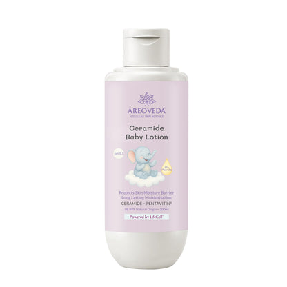 AreoVeda Ceramide Baby Lotion (200ml) | With Ceramides, PENTAVITIN® and Oats Extract | Long Lasting Hydration | Strengthens Skin Moisture Barrier