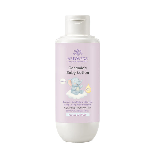 AreoVeda Ceramide Baby Lotion (200ml) | With Ceramides, PENTAVITIN® and Oats Extract | Long Lasting Hydration | Strengthens Skin Moisture Barrier