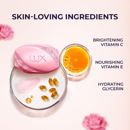 Lux Radiant Glow Bathing Soap infused with Vitamin C & E For Superior Glow Offer Pack of 8 x 150g