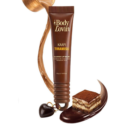 Plum BodyLovin’ Kaapi Tiramisu Glassic Lip Balm | Espresso Brown Gloss Tint | Hydrating Lip Balm with Hazelnut Oil, Ceramides & Hyaluronic Acid | Moisturizes Dry & Chapped Lips | 10 g