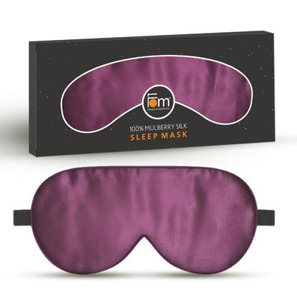 Friends Of Meditation 100% Mulberry Silk Eye Mask, Super Smooth Sleep Mask And Blind Fold (Maroon)