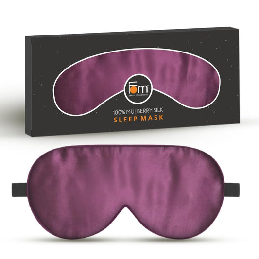 Friends Of Meditation 100% Mulberry Silk Eye Mask, Super Smooth Sleep Mask And Blind Fold (Maroon)