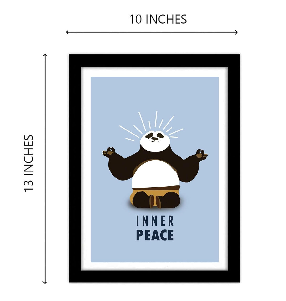 Glass Panda Animals Printed Framed Poster (10x13 inch) Home wall Decoration Bedroom Photo Frames For Bathroom Yoga Meditation Motivational Living Gift Boys Hostel