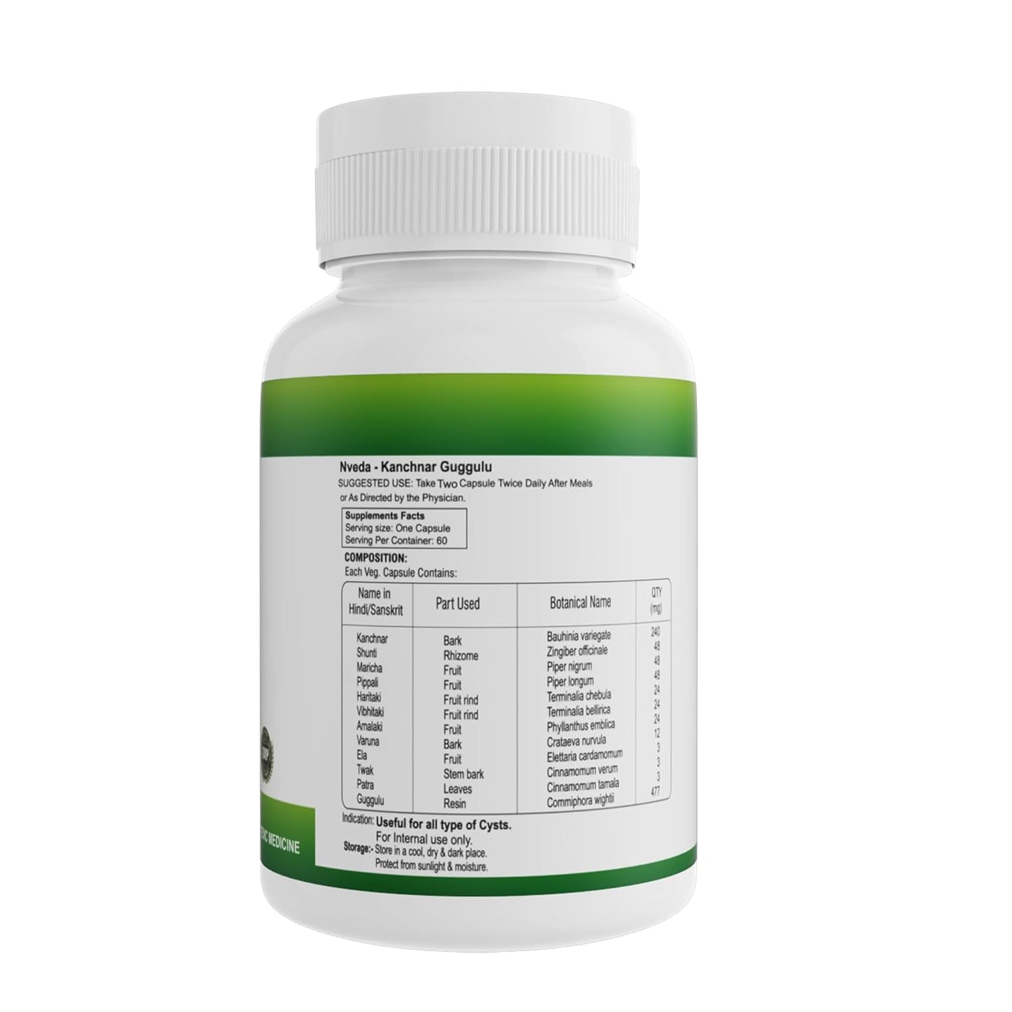 Nveda Kanchnar Guggulu | Thyroid Support | Herbal Formula for Hormonal Balance 60 capsules