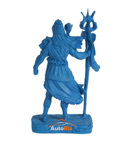 Lord Shiva Idol for Car Dashboard | Mahadev Statue for Home & Office Decor | Standing Shivji Figurine Showpiece | Hindu God Shankar Murti for Pooja & Gift (Blue)