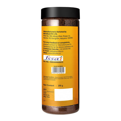 Bevzilla Hazelnut Flavoured Instant Coffee Powder - 200g | Premium Arabic Coffee | For Espresso, Latte & Cappucino | Enjoy Hot & Cold Coffee