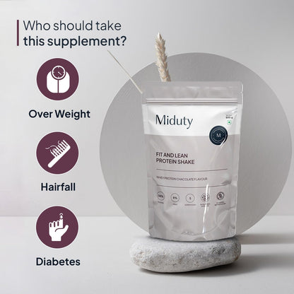 Zephivo Miduty by Palak Notes Fit N Lean Protein Shake Low-Carb Protein Shake Sweetened with Xylitol & Stevia, Ashwagandha, Garcinia Cambogia, MCT Powder - Lean Protein for Weight Loss - 500 grams