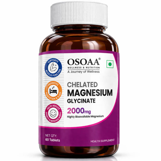 OSQAA Chelated Magnesium Glycinate supplement bottle on a white background