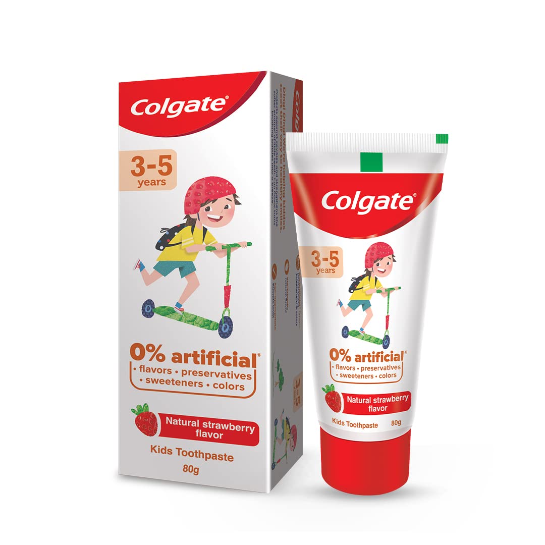 Colgate Gentle Ultrafoam Ultra Soft Manual Bristles, 2 Pcs, Multicolor & Colgate Toothpaste For Kids (3-5 Years), Natural Strawberry Flavour-80 Gr Tube