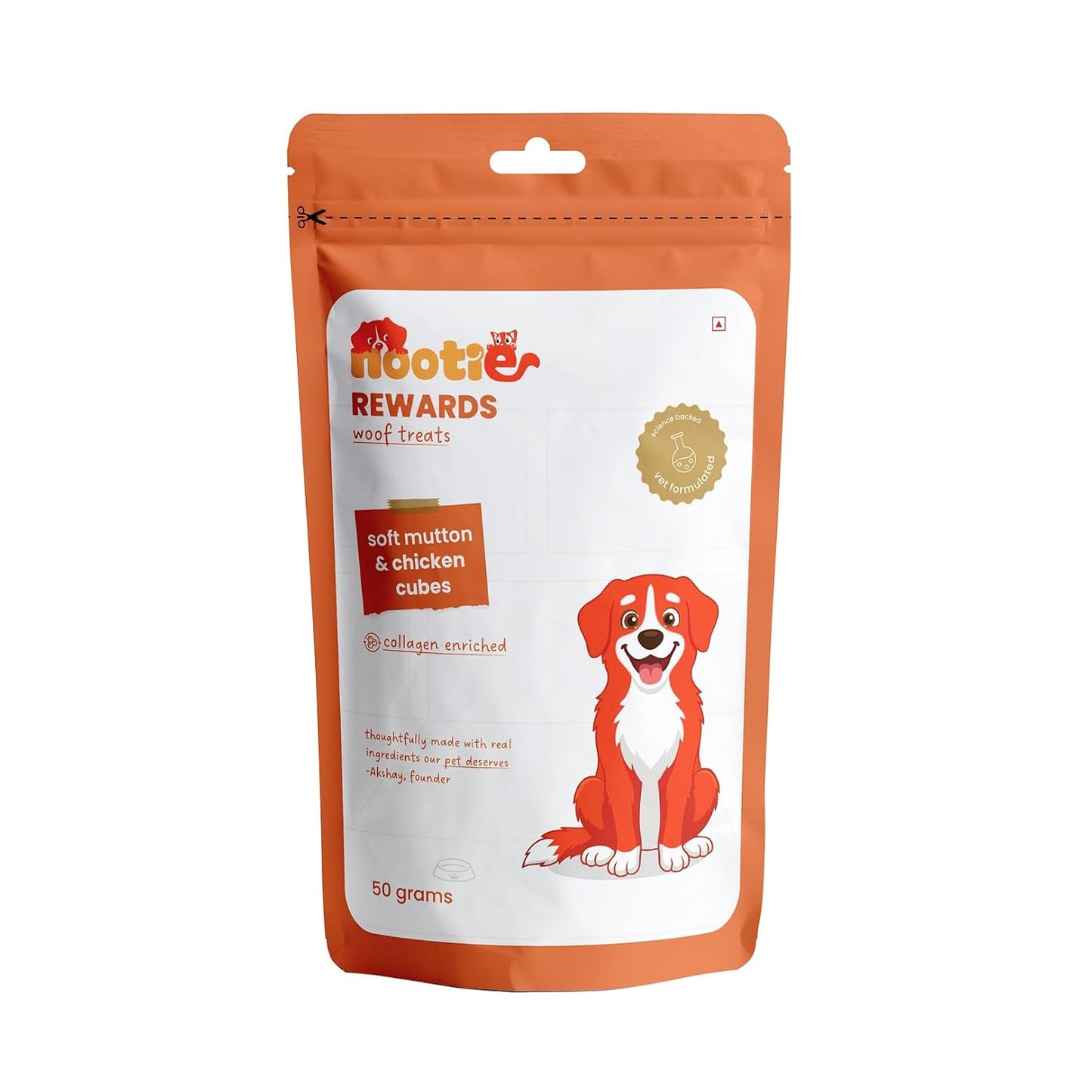Nootie Rewards Soft Mutton & Chicken Cubes for Dogs 50g | Dog Treats