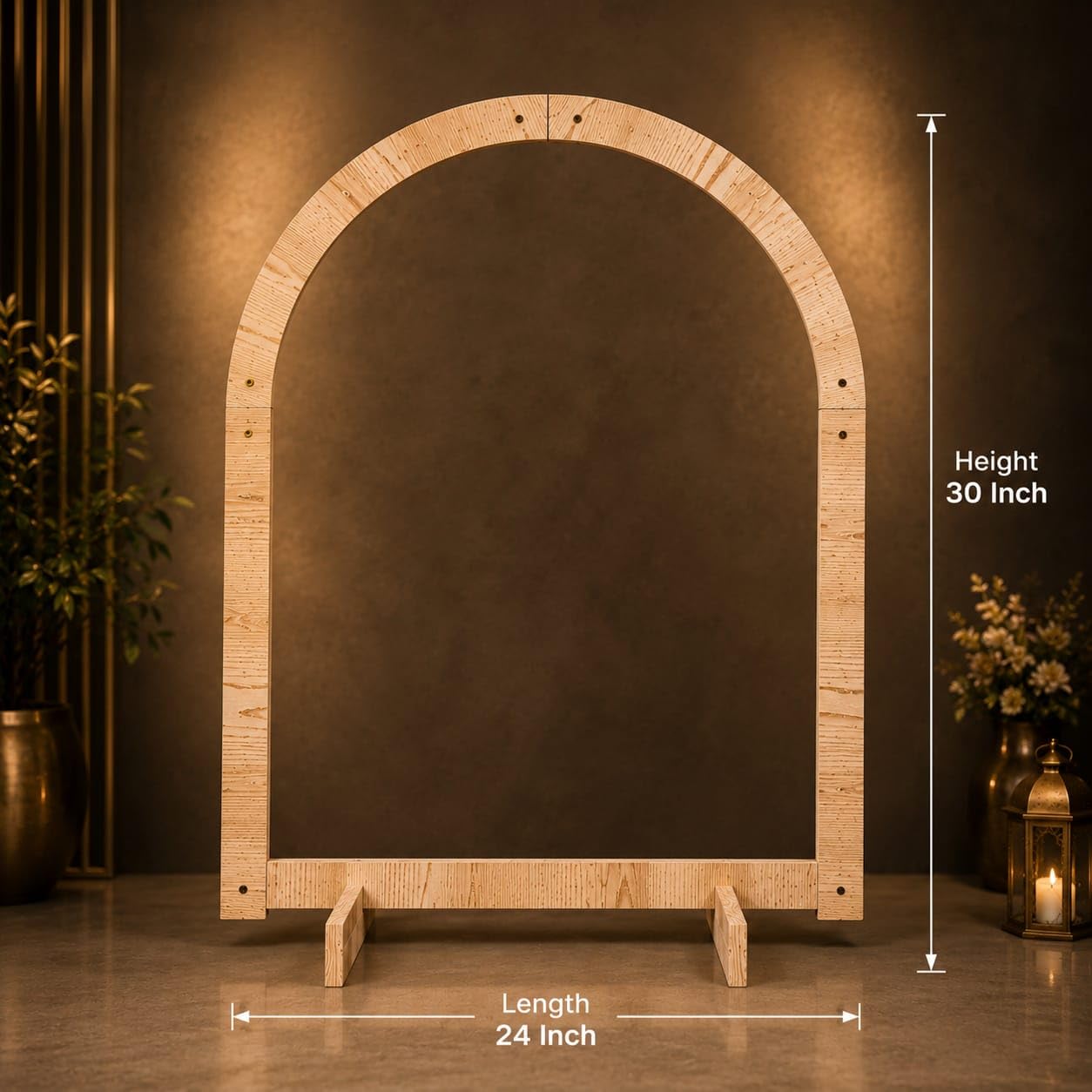 SATYAM KRAFT 1 Piece Foldable Arch Shape Wooden Makhar Mandap | Wooden Pooja Backdrop Stand for DIY Pandal & Temple | Festival Decoration Setup for Ganesh Chaturthi, Janmashtami & Idol Pooja Decor