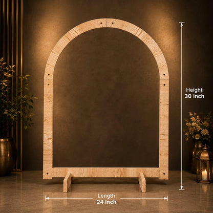 SATYAM KRAFT 1 Piece Foldable Arch Shape Wooden Makhar Mandap | Wooden Pooja Backdrop Stand for DIY Pandal & Temple | Festival Decoration Setup for Ganesh Chaturthi, Janmashtami & Idol Pooja Decor