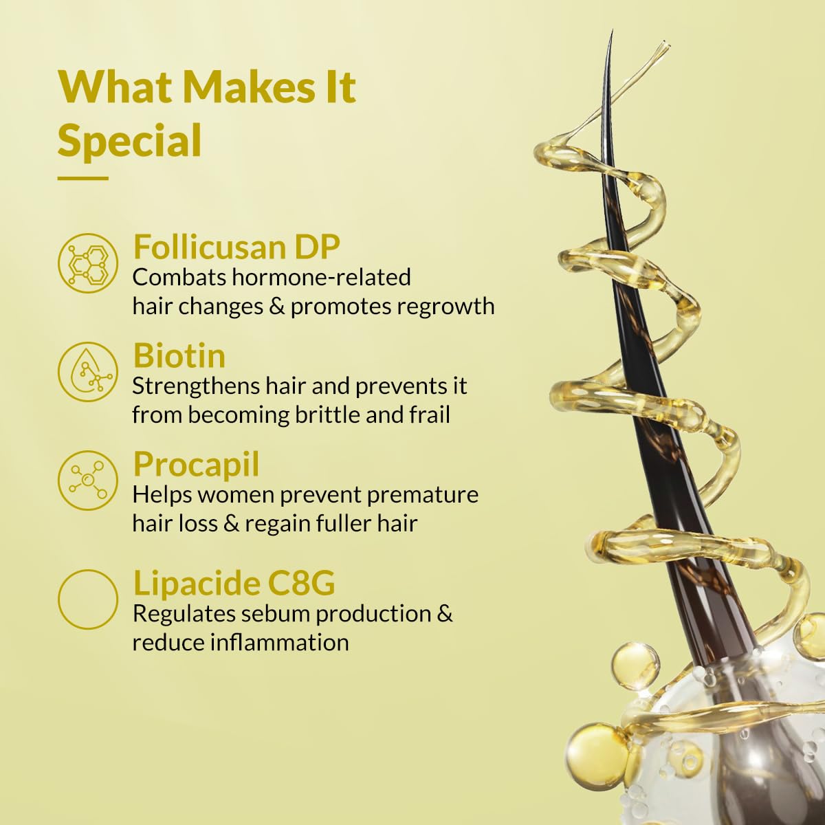Fixderma Kairfoll Femme Specifique Conditioner for Post-Partum & Menopause Related Hair Loss | Red Onion Conditioner with Castor Oil for Hair Growth | Hair Conditioner - 200 ml