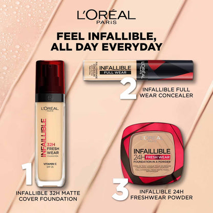 L'Oreal Paris Full Coverage Concealer, High Cover, Waterproof Formula, Long-lasting, For Undereye Circles and Blemishes, For Highlighting and Contouring, Infallible, Shade: 317, 10g