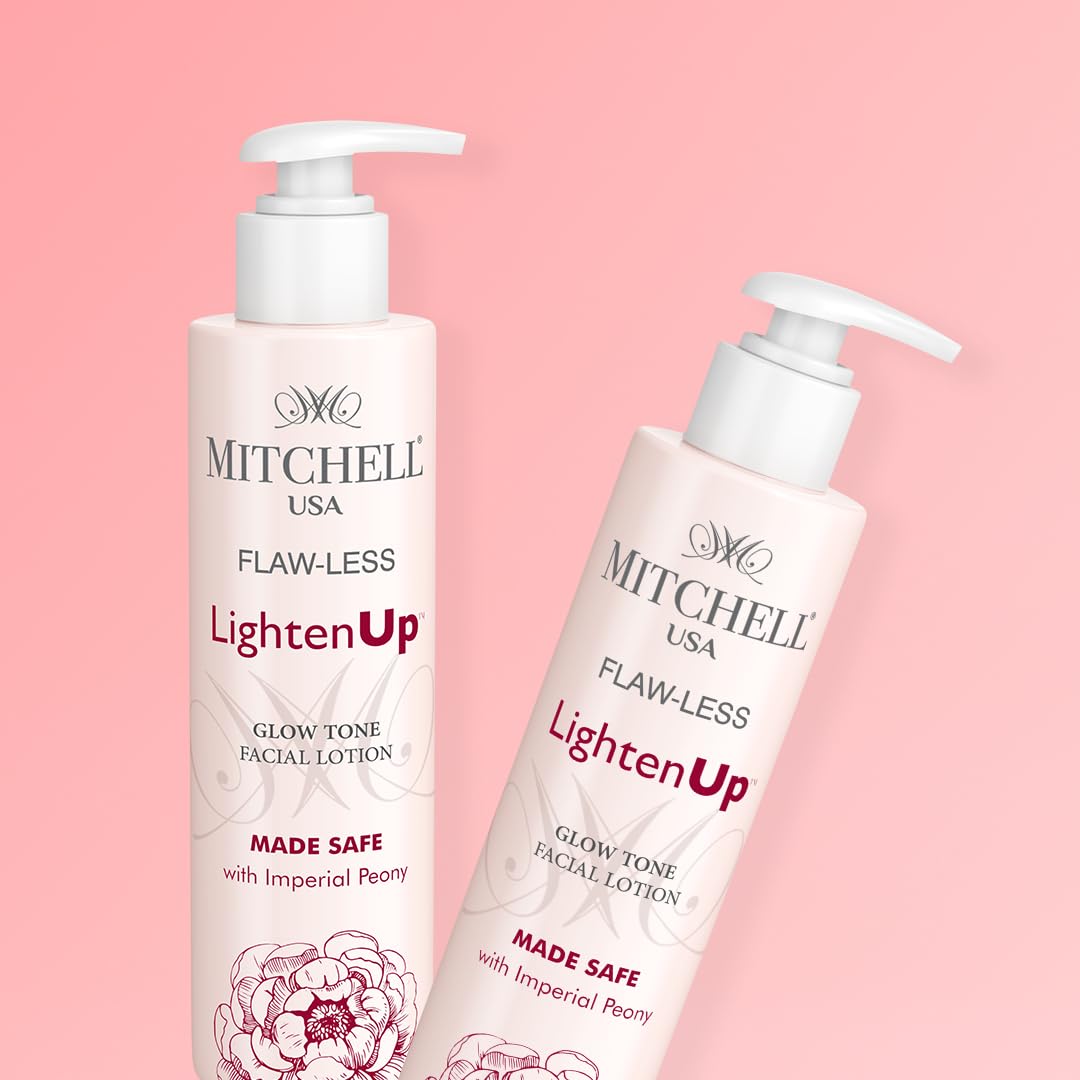 Mitchell USA Flawless Lighten Up Glow toner | hydrating face toner with imperial peony petal, alpha arbutin and vitamin E | Korean-inspired pore tightening and brightening toner for glowing skin | for women and men | 100 ml