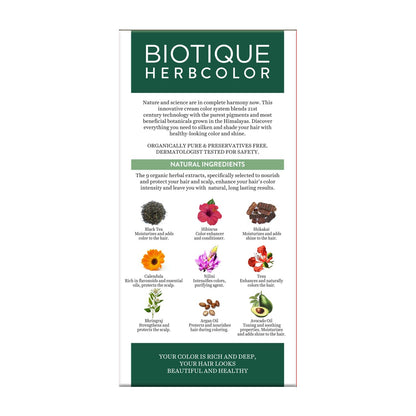 Biotique Herbcolor Conditioning Hair Colour l Ammonia Free Hair Color l 9 Organic Herbal Extracts l Natural and Healthy Shine l 50g + 110ml| Darkest Brown 3N (Pack of 1)