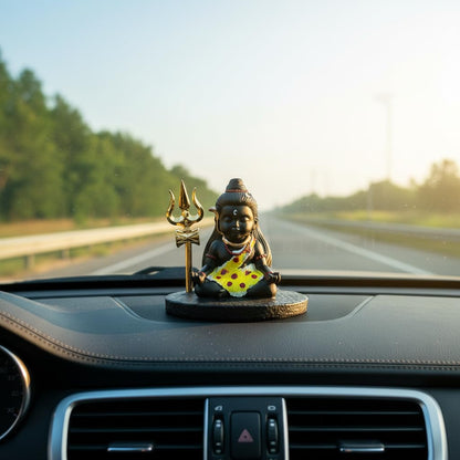 Bal Shiva Idol for Home Decor | Meditating Mahadev Statue with Trishul for Puja Room, Temple & Spiritual Gift
