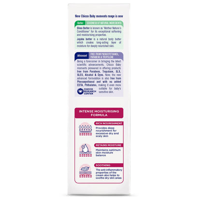 Chicco Baby Moments Rich Cream for Newborn Babies with Shea & Jojoba Butter, 100g| Rich Moisturization and Dryness Prevention |Dermatologically Tested |Phenoxyethanol, Parabens & Lauryl sulphates free