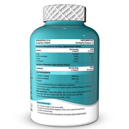 Naturyz Triple Strength L-Carnitine L-Tartrate 2000 Mg Converts Fat Into Energy|Cellular Energy & Endurance|Athletic Performance|Cutting Supplement - 50 Tablets,1 Count,50 Capsules