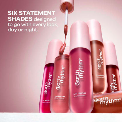 Earth Rhythm Lip Nectar Matte Liquid Lipstick, Weightless, Never Drying, No Mineral Oil 5g - Rose