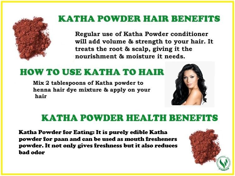 Namo Organics - Katha Powder - 200gm - for Hair Colour | Fresh Catechu in Zipper Pouch