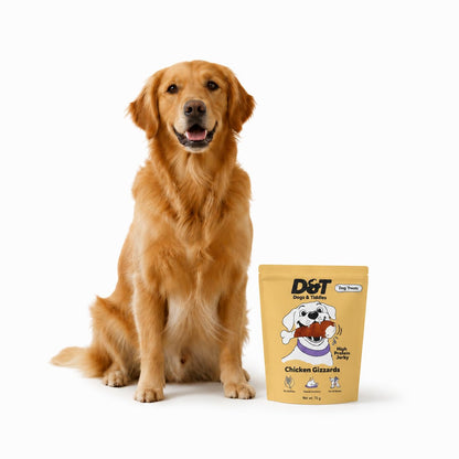 Dogs & Tiddles Chicken Gizzard Jerky Dog Treats for Puppies & Adult Dogs, 70g | Soft & Chewy High-Protein Dog Snacks | Grain-Free Training Treats | Supports Energy| Easily Digestible and Healthy