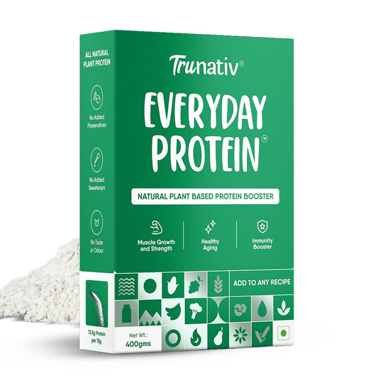 TruNativ Everyday Plant Protein 13.5g Protein | Soy, Pea & Brown Rice Protein | Keto Friendly | Family Nutrition | Vegan | Cookable Protein | Cook-Bake-Blend | Add to your Daily Meals | 400g