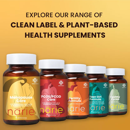 ZEROHARM Narie Menopause Supplements for Women | Shatavari, Black Cohosh & Chasteberry Extract | Helps With Hot Flashes & Night Sweats Relief, Hormone Balance & Mood Support | 60 Nano Tablets