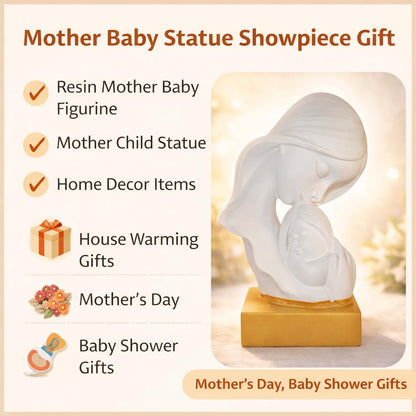 CraftVatika Mother Baby Statue Showpiece Gift, Mother Baby Figurine, motherr Child Statue, Home Decor Items, House Warming Gifts Mother's Day, Baby Shower Gifts for Mom to be