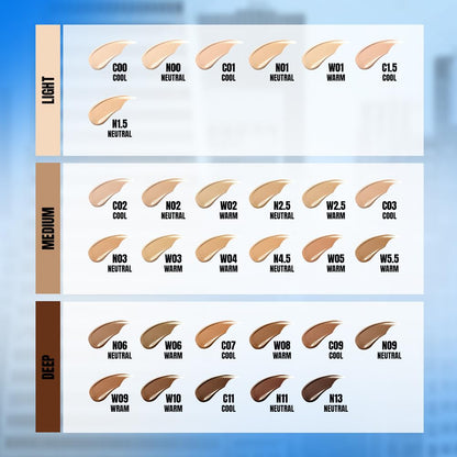 TFIT Radiance Fit Serum Foundation - Flawless Coverage, Dewy finish, Long-lasting, Lightweight, Korean Makeup,1.05 Oz. (C01 Porcelain, 1.05 Oz.)