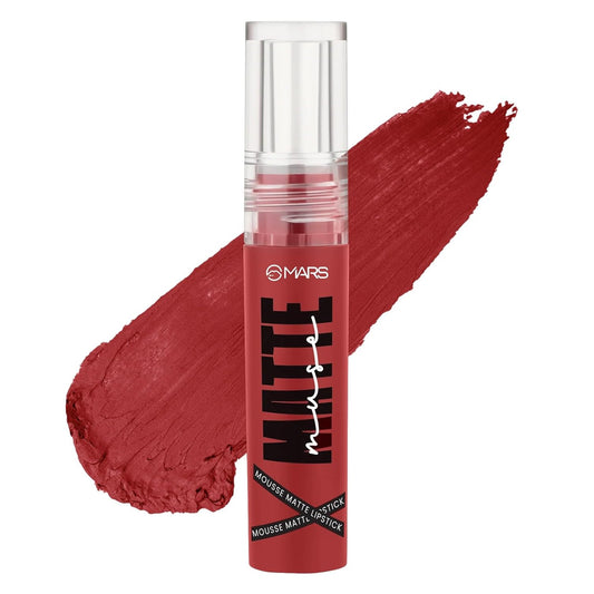 MARS Matte Muse Mousse Lipstick (3ml) (15-ROYAL HIGHNESS) with Doe-Foot Applicator | Highly Pigmented | Smooth Texture | Hydrating Formula | Blurry Lips Effect