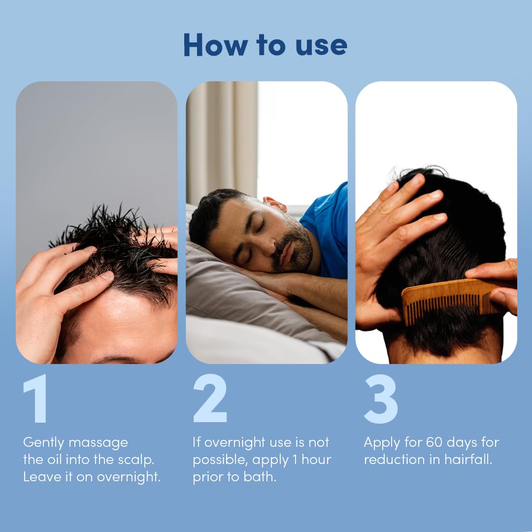 Man Matters Hair Oil With Rosemary, Onion, Bhringraj, Shikkai, Brahmi & Amla Oils | Reduces Hair Breakage, Nourishes Hair & Protects Shine | 100ml