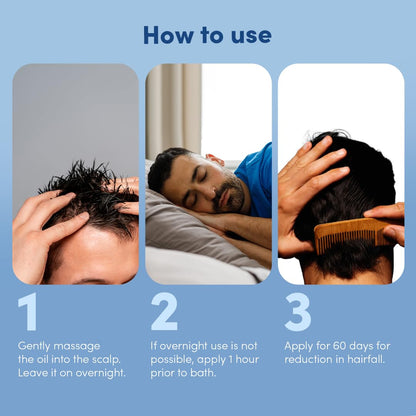 Man Matters Hair Oil With Rosemary, Onion, Bhringraj, Shikkai, Brahmi & Amla Oils | Reduces Hair Breakage, Nourishes Hair & Protects Shine | 100ml