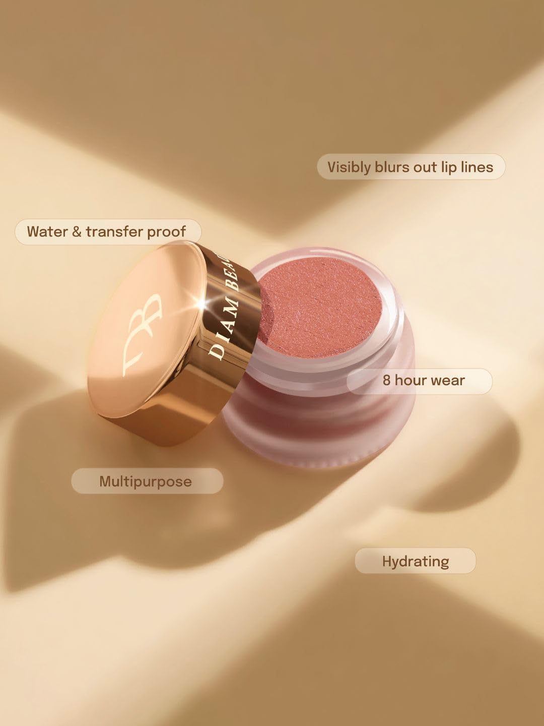 Diam Beauty Soft Filter Blurring Pot, Blurring Pudding Pot for Lip, Free Lip Blurry Pudding Pot, Non-Sticky Glossy Tinted Lip Balm, Long-lasting Lipstick Glowing Lips - Swipe Right