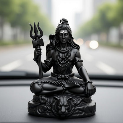 UNOVATE Shiva Idol for Car Dashboard | Adiyogi Statue | Mahadev Idol, Black