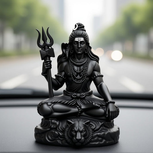 UNOVATE Shiva Idol for Car Dashboard | Adiyogi Statue | Mahadev Idol, Black
