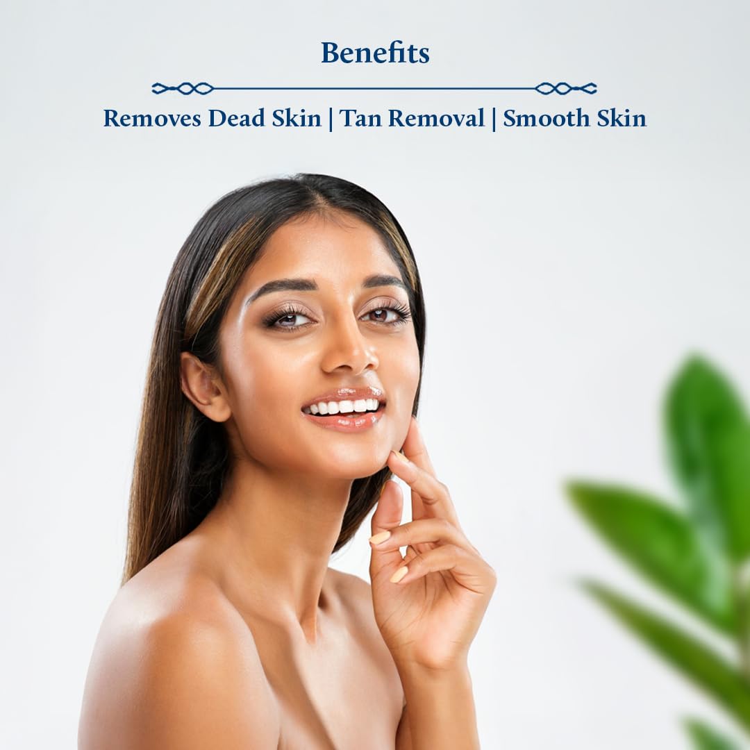 Blue Nectar Gold Face Scrub for Glowing Skin | Naturally Exfoliating Scrub for Men & Women with Walnut & Kumkumadi | Ayurvedic Tan Removal (12 Herbs, 50g)