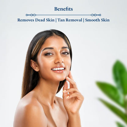 Blue Nectar Gold Face Scrub for Glowing Skin | Naturally Exfoliating Scrub for Men & Women with Walnut & Kumkumadi | Ayurvedic Tan Removal (12 Herbs, 50g)