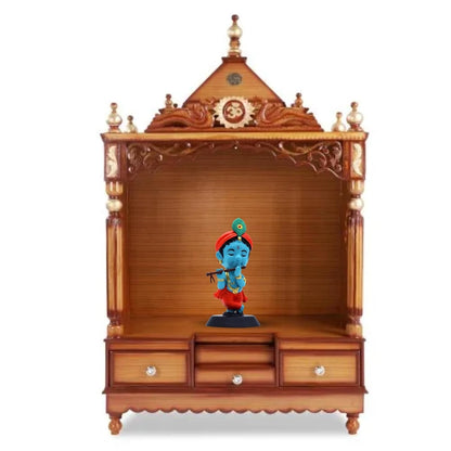 Lord Krishna Figurine Showpiece for Car Dashboard, Home Office | Kanha Ji Murti Statue for Hindu Temple, Spiritual Decor | Gift for Devotees