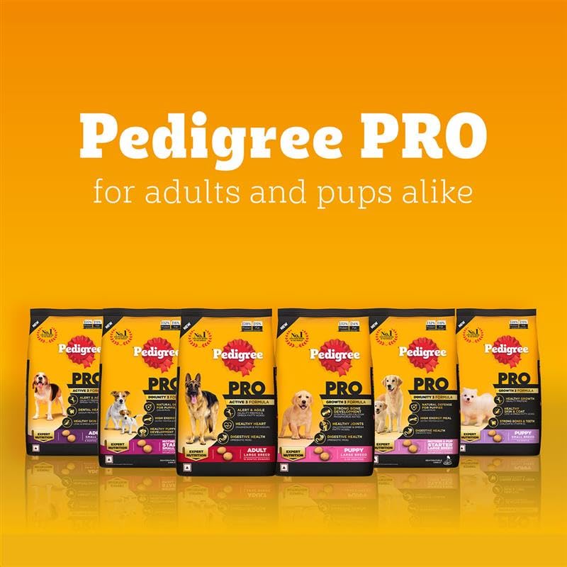 Pedigree PRO Adult Small Breed, 1.2 kg Dry Dog Food, Vet Trusted Brand, Expert Nutrition, Quality Protein, 33% More Nutrients (9 Months Onwards)