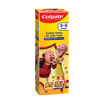 Colgate Kids Toothpaste For 2-5 Years - 80Gm, Tooth Paste With 50% Lesser Abrasive Formula For Protecting Against Cavities (Strawberry Flavour) (Bubblefruit Flavour) | Anti-Cavity (Pack of 2)