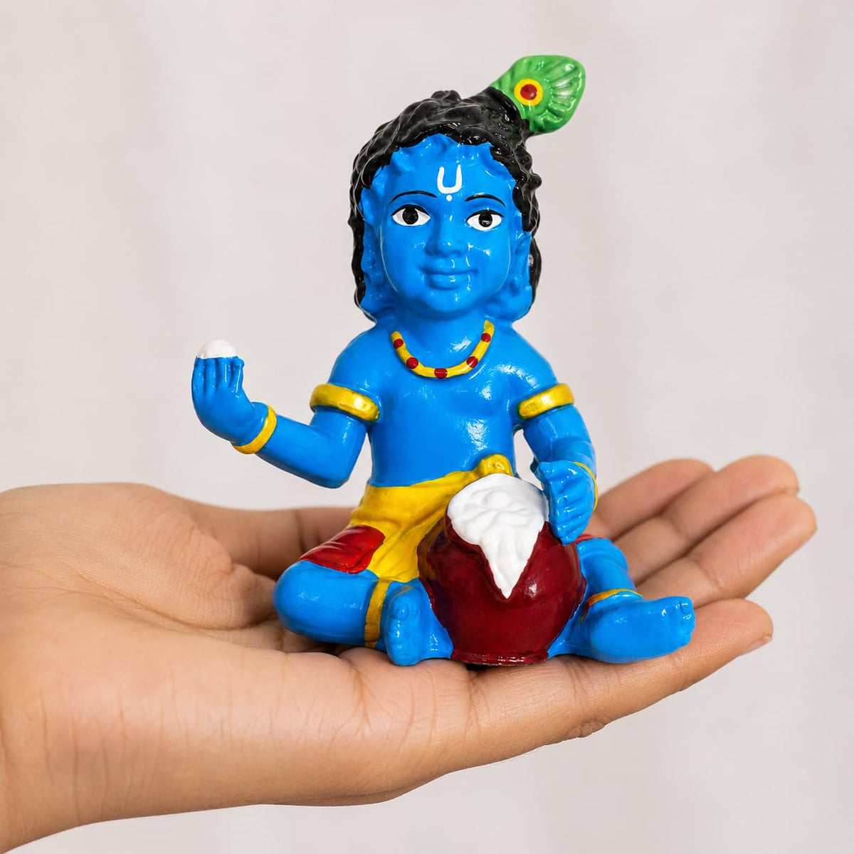 B.R STORE Lord Krishna Sitting with Butter Idol