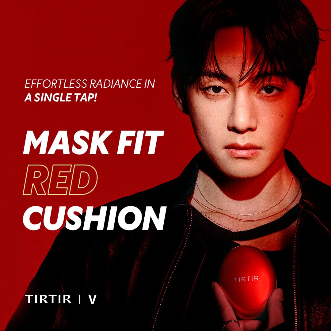 TIRTIR Mask Fit Red Cushion Foundation, Full Coverage, Skin Fit, Satin Glow Finish, Korean Cushion Foundation #21N IVORY | 4.5g