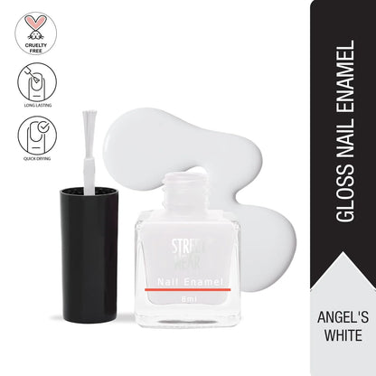 Street Wear Nail Enamel, Angel's White, 8ml