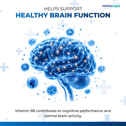 MetaCaps P5P Vitamin B6 – 90 Vegan Capsules | Bio-Active Coenzymated Pyridoxal-5-Phosphate for Maximum Absorption | Supports Nerve Health, Mood Balance & Energy Metabolism | Non-GMO, Gluten-Free