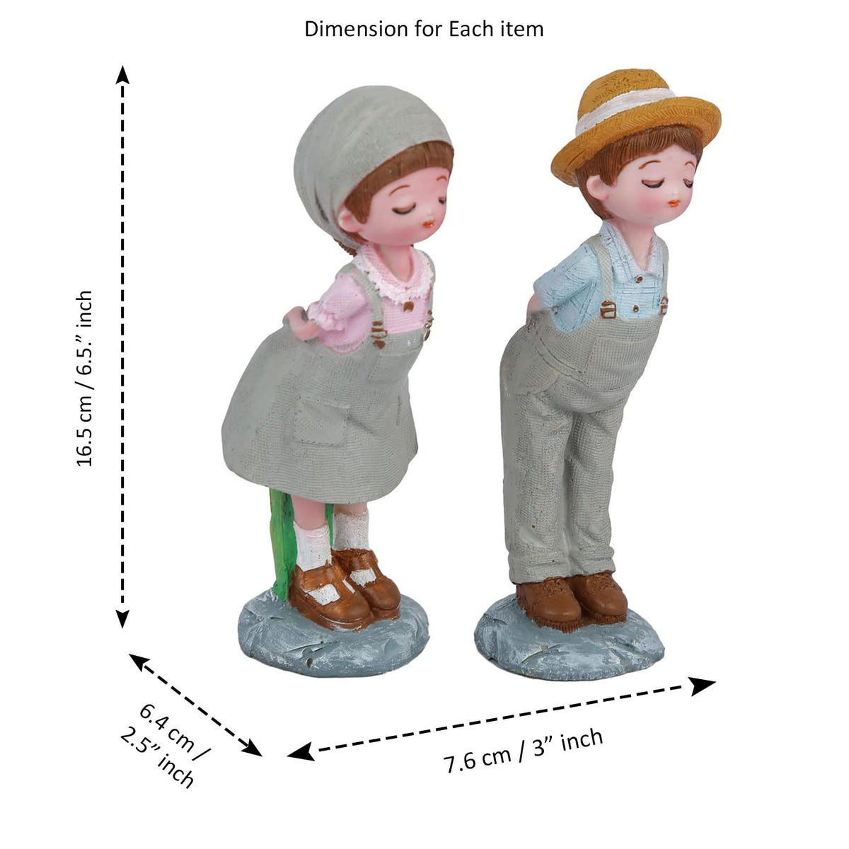 Love Couple Statue Showpiece for Home Decor, Standing Kissing Couple Sculpture Figurine Gift for Home Decor, Table Top, Couple, (3x2.5x6.5 Inches)